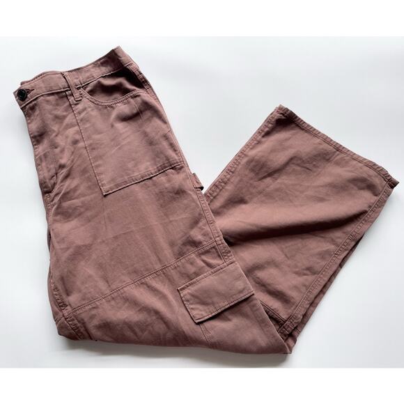 Women's SO Brown Wide Leg High Rise Cargo Pants Size XL - Picture 3 of 8